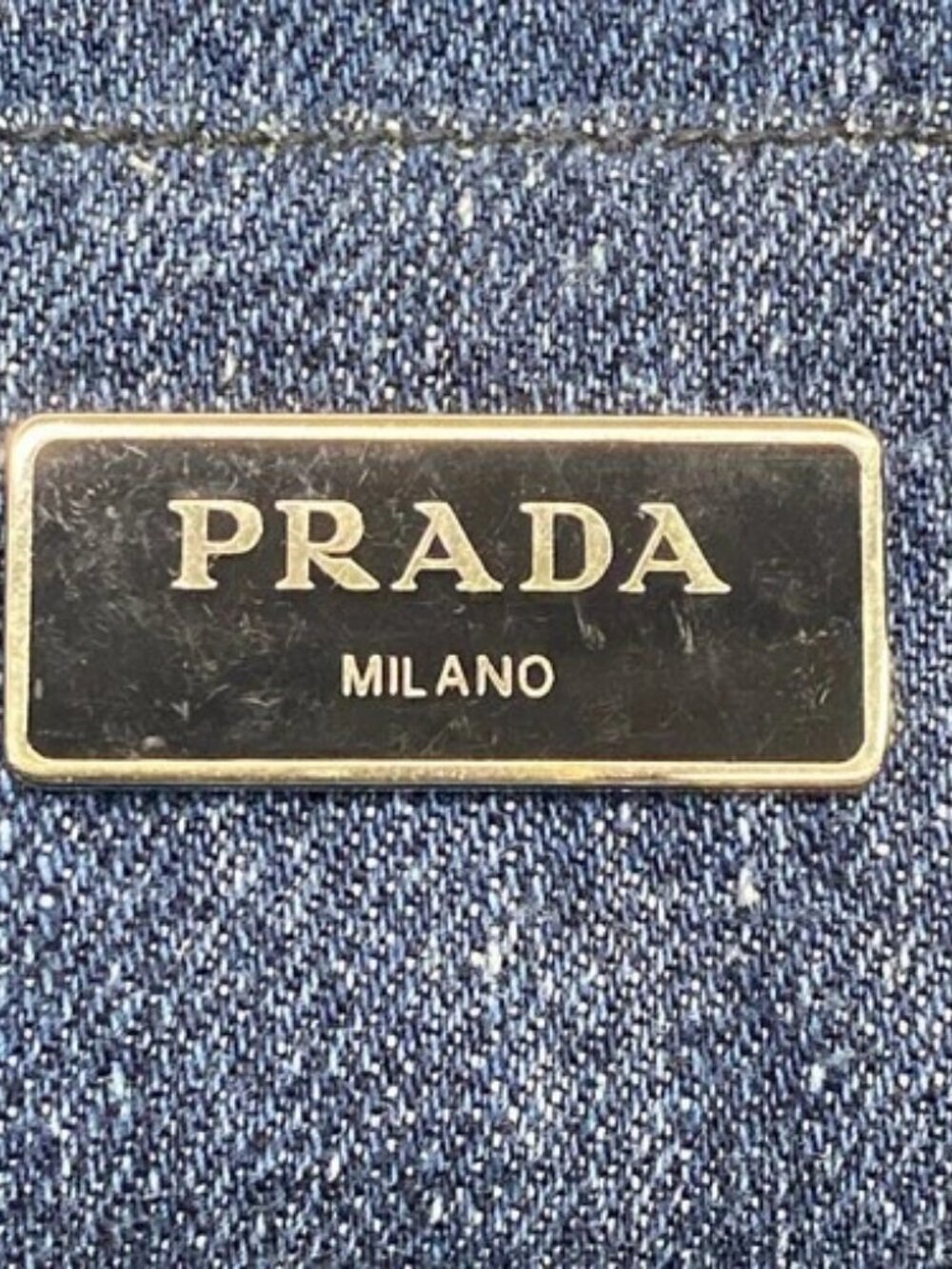 PRADA Canapa B26420 Blue Denim - Tote Bag - Picture 9 of 10